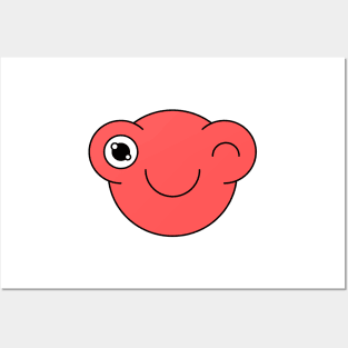 Funky red goldfish emoji Posters and Art